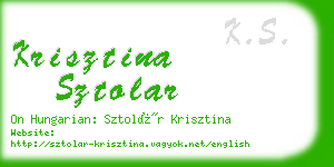 krisztina sztolar business card